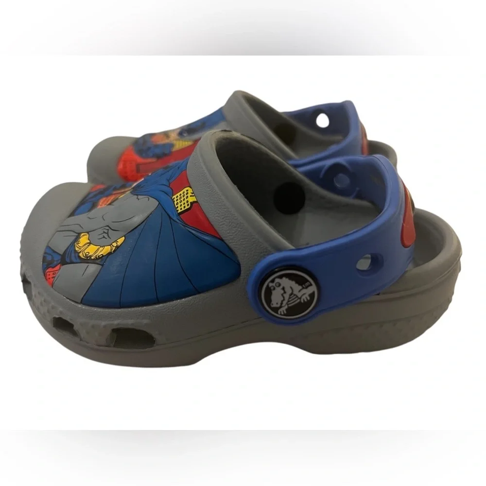 Crocs BATMAN Little Boys Size 4/5 C Comic DC Shoes Sandals Clogs Rare Children - Picture 4 of 8